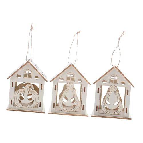 ULDIGI 3 Stück Teiliges Halloween Holz-dekor Set DIY Kürbishäuser aus Unbehandeltem Holz Kinderfreundliches Bastelset zum Bemalen Herbstliche Tischdekoration für Halloween und Wohnraum ULDIGI 3 Stück Teiliges Halloween Holz-dekor Set DIY Kürbishäuser aus Unbehandeltem Holz Kinderfreundliches Bastelset zum Bemalen Herbstliche Tischdekoration für Halloween und Wohnraum von ULDIGI