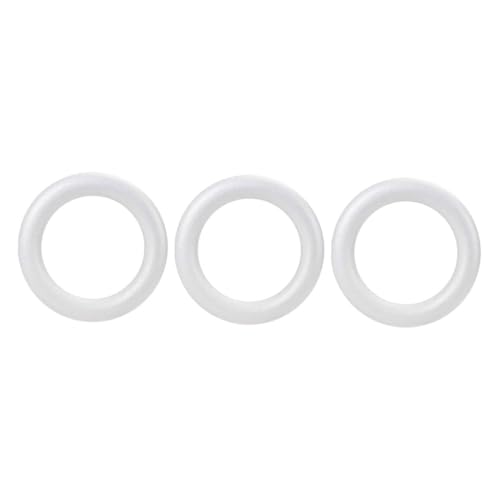 ULDIGI 3 Stück Teiliges Weiße Polystyrol-schaumstoffringe Leicht und Robust Vielseitig für DIY Weihnachtsdeko Hochzeiten Blumenarrangements Geeignet von ULDIGI