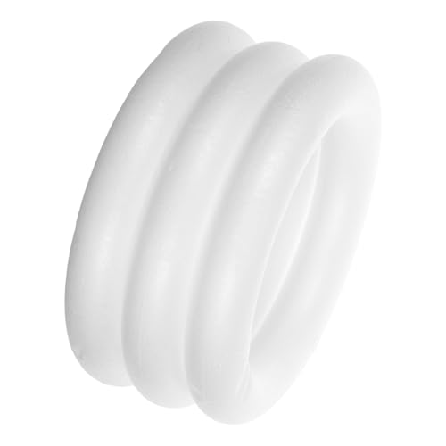 ULDIGI 3 Stück Teiliges Weiße Schaumstoffringe Leichte Polystyrol Dekorationskreise für DIY Bastelprojekte Blumenarrangements Hochzeits Festdekorationen von ULDIGI