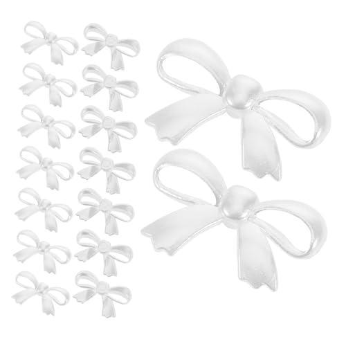 ULDIGI 30 Stück Teiliges Abs Kunststoff Perlen Schleifen Flache Bowknot Charms für Haarclips DIY Bastelverzierung Vielseitige Schmuckanhänger Sichere und Trendige Dekoration für von ULDIGI