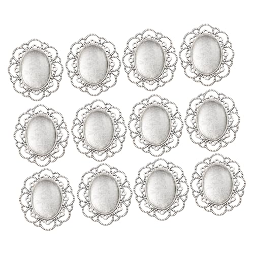 ULDIGI 30 Stück Teiliges Brooch Making Bezel aus Legierung mit Glasdomes DIY Broschüren Tabletts für Personalisierte Schmuckherstellung Retro Design Geeignet für Bastler und von ULDIGI