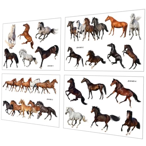 ULDIGI 4 Blätter Teiliges PVC Wandtattoo Pferde motiv Langlebige Selbstklebende Tier wandsticker für Kinderzimmer Schlafzimmer Wohnzimmer Niedliche Tierdeko für Warme Raumgestaltung ULDIGI 4 Blätter Teiliges PVC Wandtattoo Pferde motiv Langlebige Selbstklebende Tier wandsticker für Kinderzimmer Schlafzimmer Wohnzimmer Niedliche Tierdeko für Warme Raumgestaltung von ULDIGI