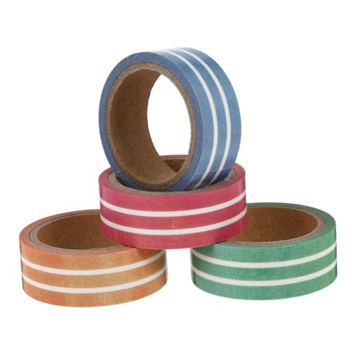 ULDIGI 4 Rollen Washi Tape Dekoratives DIY Scrapbooking Klebeband für Tagebuch Sticker Bastelbedarf Geschenkverpackung Originelles Streifendesign ULDIGI 4 Rollen Washi Tape Dekoratives DIY Scrapbooking Klebeband für Tagebuch Sticker Bastelbedarf Geschenkverpackung Originelles Streifendesign von ULDIGI