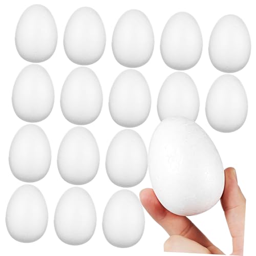 ULDIGI 40 Stück Schaumstoff-Eier Unbemalt Glatte Bastel-Eier für DIY Dekorationen Party Deko Ornamente Vielseitig zum Bemalen und Gestalten von ULDIGI