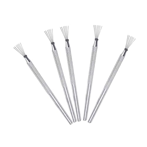 ULDIGI 5 Stück Teiliges Clay Sculpture Tool mit Aluminiumgriff und Edelstahl nadeln Präzise Textur Detailwerkzeuge für Töpferarbeiten Skulpturen und Feine Modellierung von ULDIGI