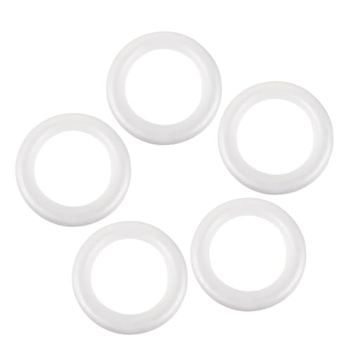 ULDIGI 5 Stück Teiliges DIY Styropor Donut Ornament Runde Bastelringe für Weihnachtskranz Vielseitige Bastelkreise für Festliche Dekoration und Kreative Handwerksprojekte von ULDIGI