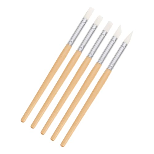 ULDIGI 5 Stück Teiliges Professionelles Modellierwerkzeug aus Hochwertigem Silikon und Holz Flexible Skulptur Stifte für DIY Polymer Clay Langlebig Einfach zu Reinigen Vielseitig für von ULDIGI
