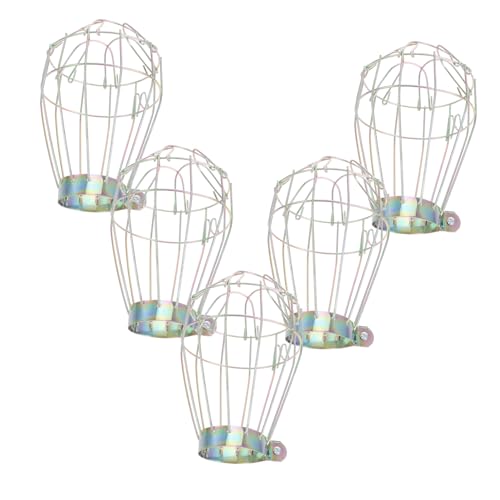 ULDIGI 5 Stück Vintage Lampenschutz aus Robustem Metall Hitzebeständiger Lampenschirm schutz Stabiler Lampengitter käfig für Hängende Pendelleuchten und Wandlampen Einfache Montage von ULDIGI