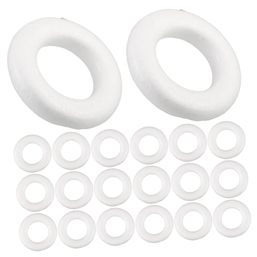 ULDIGI 50 Stück Hochzeitsdekoration Kranz Blumengirlande DIY Kranzform Kranzhandwerk Rund DIY Hoop Blumenpartydekorationen Hochzeitsfeierdekorationen Runder Kranzreifen Weißer von ULDIGI