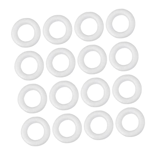 ULDIGI 50 Stück Teiliges Fester Weißer Schaumstoffringe Runde Bastelringe für DIY Kreativität Hand Auge Koordination Dekoratives Modelliermaterial von ULDIGI