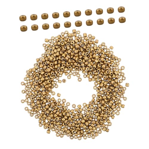 ULDIGI 5000 Stück Goldene Glas Seed Spacer Perlen Lose Kleine Perlen für DIY Armbänder Halsketten Basteln Schmuckherstellung Zubehör von ULDIGI