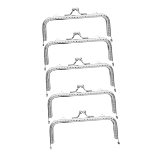 ULDIGI 5stücke Silberne Purse Frame Mit Dekorativen Perlen Und Schloss Für DIY Handtaschen Und Geldbörsen Rostbeständig Und Elegantes Design Für Kreative Projekte von ULDIGI