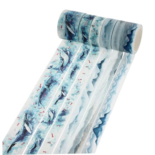 ULDIGI 6 Rollen DIY Scrapbook Washi Tape Leichtes Tragbares Papierklebeband für Tagebuch Geschenk Basteldekoration Vintage Stil Vielseitig Einsetzbar Kreative Gestaltung von ULDIGI