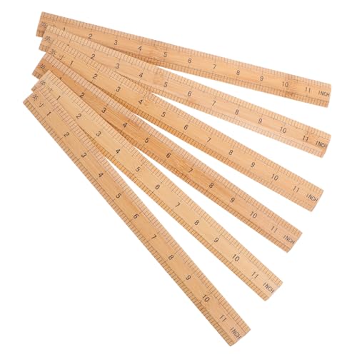 ULDIGI 6 Stück Bambusmaßstab Doppelseitiges Lineal mit Abgeschrägter Kante Präzises Schneiderlineal für Bekleidungsherstellung Leichtes Nähzubehör für Nähen Quilten Basteln ULDIGI 6 Stück Bambusmaßstab Doppelseitiges Lineal mit Abgeschrägter Kante Präzises Schneiderlineal für Bekleidungsherstellung Leichtes Nähzubehör für Nähen Quilten Basteln von ULDIGI