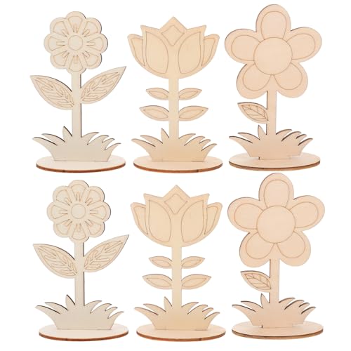 ULDIGI 6 Stück Teiliges Unbemalte Holzblumen Bastelornamente Holzblumen zum Bemalen Kinderhandwerk Desktop Dekoration Kreative Holzhandwerk Blumen Kits ULDIGI 6 Stück Teiliges Unbemalte Holzblumen Bastelornamente Holzblumen zum Bemalen Kinderhandwerk Desktop Dekoration Kreative Holzhandwerk Blumen Kits von ULDIGI