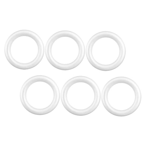 ULDIGI 6 Stück Teiliges Unbemalte Schaumstoffringe DIY Kranzrahmen für Partydeko Bemalbare Bastelkreise Vielseitige Bastelmaterialien für Weihnachts Festtagsornamente von ULDIGI