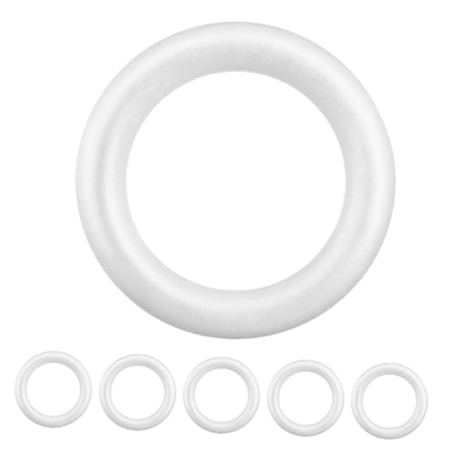 ULDIGI 6 Stück Teiliges Weiße Schaumstoff-rundringe Formstabile Styropor-kranzformen für DIY Bastelprojekte Vielseitige Dekoration für Hochzeit Weihnachten Blumenarrangements ULDIGI 6 Stück Teiliges Weiße Schaumstoff-rundringe Formstabile Styropor-kranzformen für DIY Bastelprojekte Vielseitige Dekoration für Hochzeit Weihnachten Blumenarrangements von ULDIGI