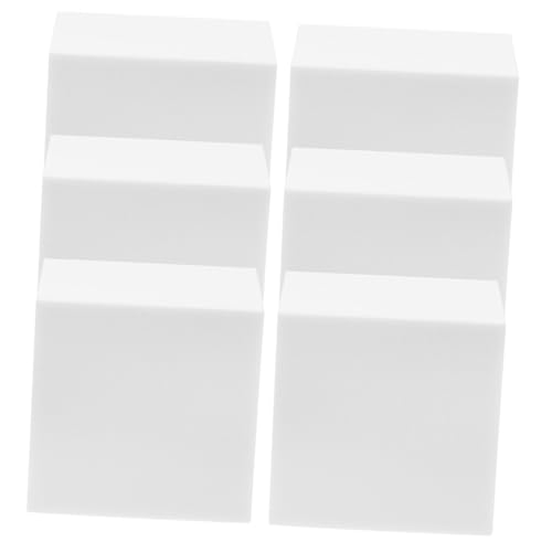 ULDIGI 6 Stück Weiße Schaumstoffwürfel Glatte Oberfläche Unbemalt zum Basteln DIY Dekorationen für Hochzeit Weihnachten Valentinstag und Schulprojekte von ULDIGI