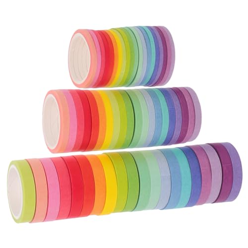 ULDIGI 60 Rollen Taschen Dekoband Dünnes Malerband Maler Abdeckband DIY Journaling Klebeband Maler Washi Klebeband Dekorative Bastelbänder Farbiges Klebebandpapier von ULDIGI