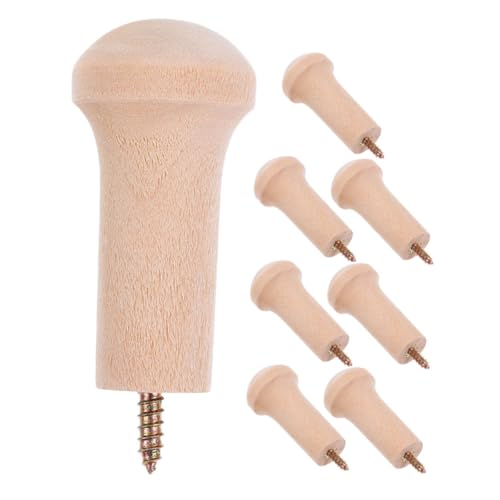 ULDIGI 8 Stück Teiliges Naturbelassene Holz Garderobenhaken Türmontage Robust Vielseitig für Mäntel Handtücher Taschen Nachhaltige Wandhaken für Kleine Räume und Wohnung von ULDIGI