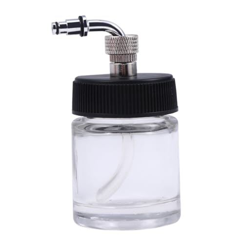 ULDIGI Airbrush Glasflasche mit Deckel und Adapter Wiederbefüllbar Kompatibel mit Master Badger und Weiteren Siphon Airbrush Modellen Professioneller Farbbehälter für Präzises Sprühen von ULDIGI