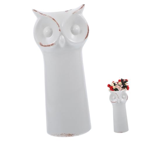 ULDIGI Owl Shape Keramik Blumenvase Vintage Tischdeko Für Zuhause Und Büro Einzigartiges Design Für Trockenblumen Und Arrangements Für Und Schreibtisch von ULDIGI