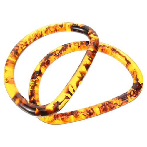 ULDIGI D förmiger Harz Taschengriff Vintage Zweifarbiger Handtaschen Ersatzgriff in Bernstein Komfortabler Tragegriff für Strand Strohtaschen Praktische Tasche Griff Accessoires von ULDIGI