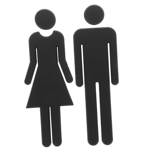 ULDIGI Edelstahl Wc Schild Selbstklebend Männer Frauen Toilettenschild Robust Langlebig Einfach Montierbar Schwarz Badezimmer Türschild Hygienisch Modern von ULDIGI