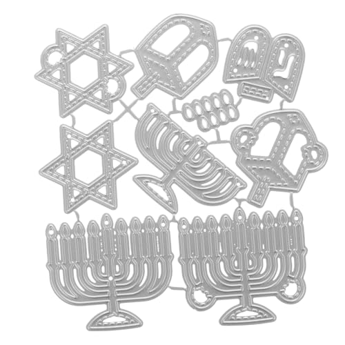 ULDIGI Hanukkah Metall Stanzschablone aus Langlebigem Kohlenstoffstahl Filigrane Schneideform für DIY Bastelarbeiten Scrapbooking und Kartenherstellung Kreative Handwerksvorlage für von ULDIGI