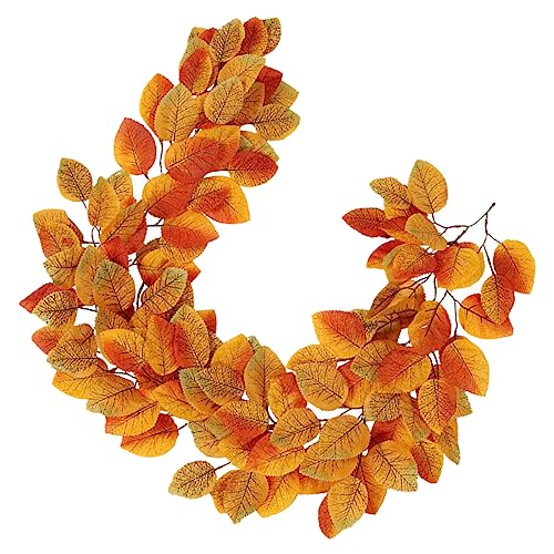 ULDIGI Herbstliche Magnolienblatt Girlande Künstliche Rattan Dekoration Für Erntedankfest Und Herbstliche Feiern Geeignet Für Innen Und Außendekoration von ULDIGI