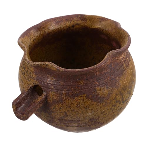 ULDIGI Keramik Wasserbrunnen Vase mit Wasserfallfunktion Wetterfester Gartendekoration Zirkulierender Teich Sprudler für Terrasse Innenhof und Garten Beruhigende Wassergeräusche Vintage von ULDIGI