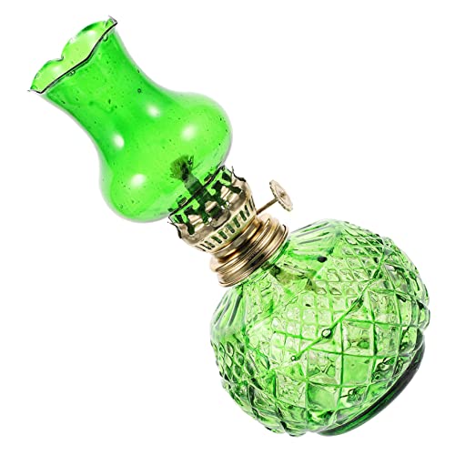 ULDIGI Kerosinlampe LED Brenner Verbrennung wiederaufladbar Mini House Decoration Laternen Lanterns steckwindlicht stab Laterne Tempel Öllampe Öllampendocht Antike Öllampe Glas Green von ULDIGI