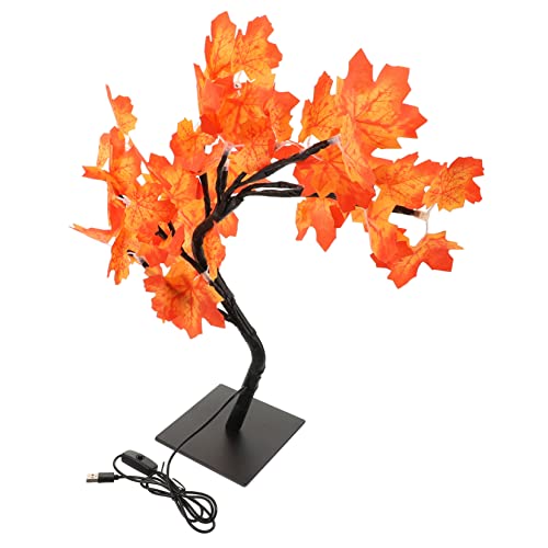 ULDIGI Led-Baum Künstlicher Ahorn Beleuchteter Baum Nachttischlampe USB-nachttischlampe Tischlampe Für Schlafzimmer Wohnzimmer Büro Dekoration Künstlicher Baum Mit Licht von ULDIGI