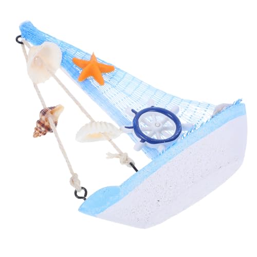 ULDIGI Mini Segelboot Modell aus Stabilem Holz Kleines Nautisches Boot Ornament für Wohnzimmer Tischdeko Schreibtisch Büro und Strandparty Vielseitige Seefahrer Dekoration von ULDIGI