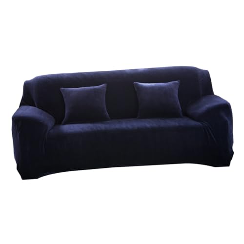 ULDIGI Rutschfester Elastischer Sofabezug aus Dickem Polyester Spandex Vollumfänglicher Couchschutz Sitzer Navyblau Schmutzabweisend Vielseitig für Familien mit Kindern und Haustieren von ULDIGI
