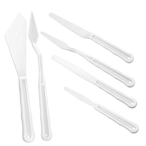 ULDIGI Teiliges Kunststoff-spachtelset für Öl Acrylmalerei Flexible Malmesser mit Leichtem Griff für Bequemes Mischen Gleichmäßiges Verteilen und Kreative Strukturgestaltung von ULDIGI