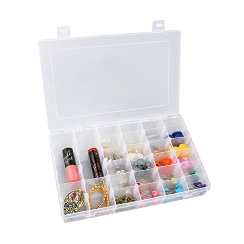 ULDIGI Transparente Aufbewahrungsbox Aus Hartplastik Mit Fächern Und Herausnehmbaren Trennwänden Für Schmuck Und Kleine Gegenstände von ULDIGI
