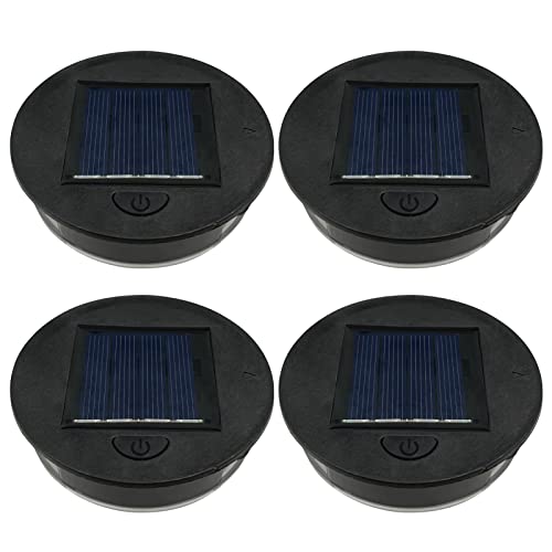 2 Stück/4 Stück Solar-Laternenlichtersatz Oben 8 cm, LED-Solarpanel-Laterne, Deckel-Leuchten Ersatzteil, für hängende Laternen, DIY-Tischleuchten, Garten, Terrasse, Dekoration (4 Stück) von ULEMONDEE