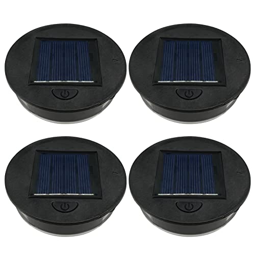2 Stück/4 Stück Solar-Laternenlichtersatz Oben 8 cm, LED-Solarpanel-Laterne, Deckel-Leuchten Ersatzteil, für hängende Laternen, DIY-Tischleuchten, Garten, Terrasse, Dekoration (4 Stück) von ULEMONDEE