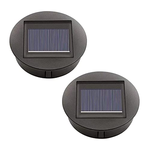Satz Von 2 Solarleuchten Ersatz Top mit LED Leuchtmitteln Solarpanel Laterne Deckel Leuchten Ersatzoberteil Glühbirne Ersatzteil für Outdoor Hängelaternen DIY für LED Solarleuchten Garten Decor von ULEMONDEE