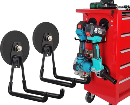 ULIBERMAGNET Stabiler magnetischer Speicher Doppelhaken, Garagenhaken mit großer Nut D66mm (schwarz) von ULIBERMAG