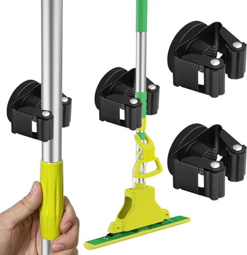 ULIBERMAGNET Besenhalter, magnetisch, magnetisch, mobil, robust, rutschfest, zur Aufbewahrung an der Wand, praktische Aufbewahrung für Tür – Besen, Schaufelhaken für Garage, Küche, Garten von ULIBERMAGNET