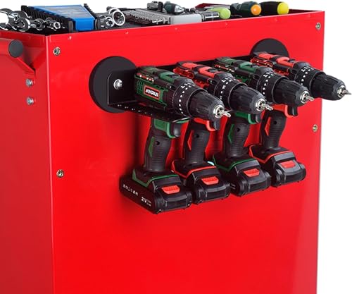 ULIBERMAGNET Power Tool Organizer, Utility Storage Rack Regal mit Schraubendreher Halter, Wand Mount Heavy Duty Akku Bohrer Halter, abnehmbare Werkzeug Rack Geeignet für Garage, Werkstatt und Lager von ULIBERMAGNET
