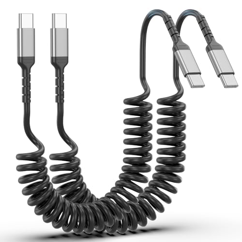 ULIFTUS Spiralkabel USB C auf USB C Kabel, 2 Stück 60W USB C Schnellladekabel und Datenkabel Type C Kabel für Android Auto, iPhone 16/15 Pro Max ULIFTUS Spiralkabel USB C auf USB C Kabel, 2 Stück 60W USB C Schnellladekabel und Datenkabel Type C Kabel für Android Auto, iPhone 16/15 Pro Max von ULIFTUS