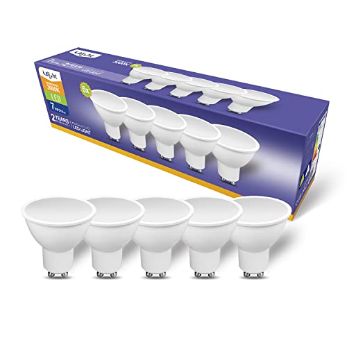 ULIGHT LED Leuchtmittel GU10 Wide 7W, entspricht 50W Halogenlampe, Warmweiß 3000K, 510 Lumen, 110° Sichtbereich, 220-240AC, Nicht dimmbar, 5er Pack von ULIGHT