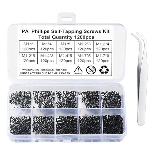 1200pcs Flat Head Cross Mikroschrauben Minischrauben Kleine Selbstklopfen Winzige Elektronische Korrosionsbeständige Winzige Elektronik Für Gläser Projekte 1200pcs Flat Head Cross Mikroschrauben Minischrauben Kleine Selbstklopfen Winzige Elektronische Korrosionsbeständige Winzige Elektronik Für Gläser Projekte von ULIJTH