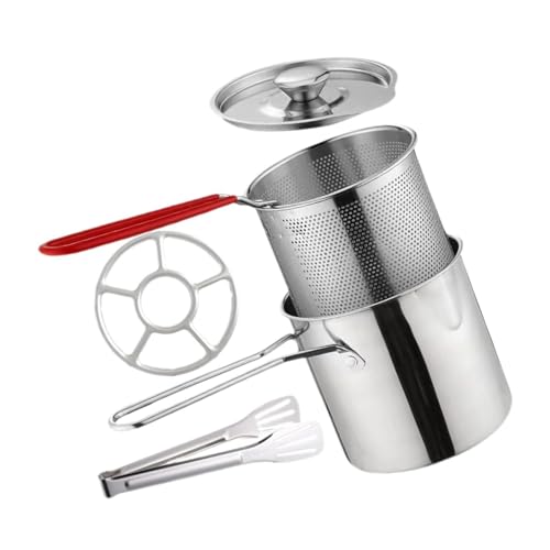 304 Edelstahl-Fritteusentöpfe für Pommes Frites, Küche, Kochen, unverzichtbare Miniatur-Bratpfanne mit Sieb, knusprige Lebensmittel, Brattopf mit Wärmespeicherung 304 Edelstahl-Fritteusentöpfe für Pommes Frites, Küche, Kochen, unverzichtbare Miniatur-Bratpfanne mit Sieb, knusprige Lebensmittel, Brattopf mit Wärmespeicherung von ULIJTH