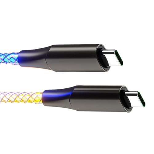 Farbwechsel LED USB C Um C Ladungskabel 60W Fastgeschwindigkeit Datenübertragung Flexible TPES Kabel Zink Legierung Gehäuse von ULIJTH
