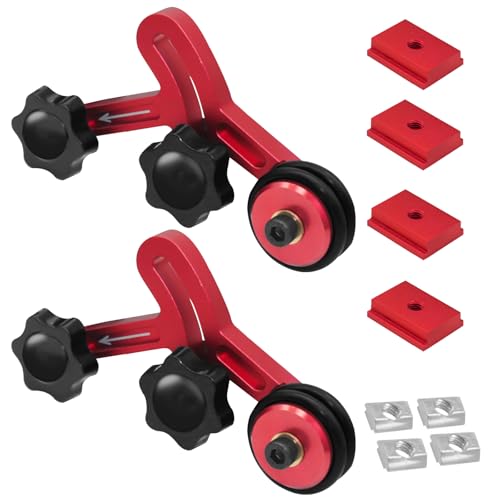Gefräste Aluminium-Featherboard-Systeme, bidirektionale Rollen, Anti-Rückstoß-Design, Holzbearbeitung, Tischkettensägen, Zubehör, Anti-Rückschlag-Lagerrolle für Tisch-Kettensägen von ULIJTH
