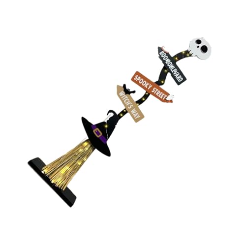 Halloween-Hexenbesen, Dekoration, Schild, beleuchteter Hexenbesen aus Holz, für den Innen- und Außenbereich, Veranda, Hof, Dekorationen, für den Innen- und Außenbereich von ULIJTH